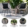 Flash Furniture Devon Indoor/Outdoor Papasan Patio Bistro Set, Black Cushions, 3 Piece Set (TWVN01718TANBK)~#|#~sp190531377_sc7