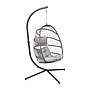 Flash Furniture Cleo Patio Hanging Egg Chair, Gray Frame with Gray Cushions (SDAAD608001GY)~#|#~sp190531698_sc7