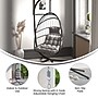 Flash Furniture Cleo Patio Hanging Egg Chair, Gray Frame with Gray Cushions (SDAAD608001GY)~#|#~sp190531706_sc7