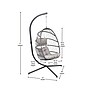 Flash Furniture Cleo Patio Hanging Egg Chair, Gray Frame with Gray Cushions (SDAAD608001GY)~#|#~sp190531707_sc7