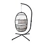Flash Furniture Cleo Patio Hanging Egg Chair, Gray Frame with Gray Cushions (SDAAD608001GY)~#|#~sp190531708_sc7