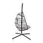 Flash Furniture Cleo Patio Hanging Egg Chair, Gray Frame with Gray Cushions (SDAAD608001GY)~#|#~sp190531710_sc7