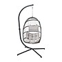 Flash Furniture Cleo Patio Hanging Egg Chair, Gray Frame with Gray Cushions (SDAAD608001GY)~#|#~sp190531711_sc7