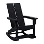 Flash Furniture Finn All-Weather 2-Slat Poly Resin Rocking Adirondack Chairs with Side Table, Black, 5/Set (JJC147094T141BK)~#|#~sp190532417_sc7