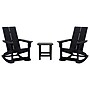 Flash Furniture Finn 2-Slat Adirondack Chairs with Side Table, Black, 3/Set (JJC147092T141BK)~#|#~sp190532507_sc7