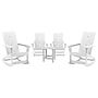 Flash Furniture Finn All-Weather 2-Slat Poly Resin Rocking Adirondack Chairs with Side Table, White, 5/Set (JJC147094T141WH)~#|#~sp190532682_sc7