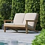 Flash Furniture Charlestown Adirondack Style Patio Loveseat with Cushions, Natural Cedar/Cream (JJC14022BR)~#|#~sp190532717_sc7