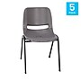 Flash Furniture HERCULES Series Plastic Shell Kid's Stacking Chair, Gray/Black, 5/Pack (5RUT16PDRGY)~#|#~sp190615298_sc7