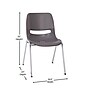Flash Furniture HERCULES Series Plastic Shell Kid's Stacking Chair, Gray/Chrome (RUT18GYCHR)~#|#~sp190615341_sc7