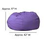 Flash Furniture Duncan Cotton Large Refillable Bean Bag Chair, Solid Purple (DGBEANLGSLDPUR)~#|#~sp190691376_sc7