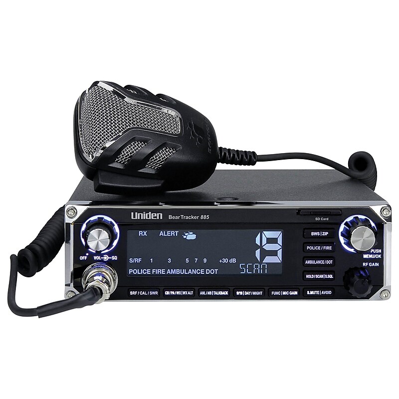 Uniden Hybrid CB Radio/Digital Scanner, Black (UNNBEARTRCK885) image 1