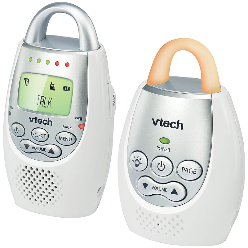 VTech Safe & Sound Digital Audio Baby Monitor, White/Silver (DM221) image 1