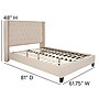Flash Furniture Riverdale Tufted Platform Bed in Beige Fabric with 10" Pocket Spring Mattress, Full (HGBM1034)~#|#~sp190704816_sc7