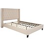 Flash Furniture Riverdale Tufted Platform Bed in Beige Fabric with 10" Pocket Spring Mattress, Full (HGBM1034)~#|#~sp190704818_sc7