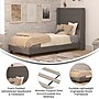 Flash Furniture Hollis Charcoal Upholstered Platform Bed with Headboard, Twin (YK1078CHART)~#|#~sp190705019_sc7