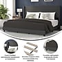 Flash Furniture Hollis Charcoal Upholstered Platform Bed with Headboard, King (YK1078CHARK)~#|#~sp190705034_sc7