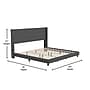 Flash Furniture Hollis Charcoal Upholstered Platform Bed with Headboard, King (YK1078CHARK)~#|#~sp190705035_sc7