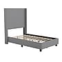 Flash Furniture Quinn Gray Upholstered Platform Bed with Headboard, Twin (YK1077GYT)~#|#~sp190705261_sc7