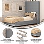Flash Furniture Quinn Gray Upholstered Platform Bed with Headboard, Twin (YK1077GYT)~#|#~sp190705268_sc7