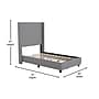 Flash Furniture Quinn Gray Upholstered Platform Bed with Headboard, Twin (YK1077GYT)~#|#~sp190705270_sc7