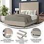 Flash Furniture Quinn Beige Upholstered Platform Bed with Headboard, Queen (YK1077BEIGEQ)~#|#~sp190705368_sc7