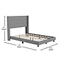 Flash Furniture Hollis Gray Upholstered Platform Bed with Headboard, Full (YK1078GYF)~#|#~sp190705384_sc7