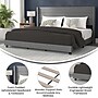 Flash Furniture Hollis Gray Upholstered Platform Bed with Headboard, King (YK1078GYK)~#|#~sp190705444_sc7
