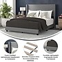 Flash Furniture Hollis Gray Upholstered Platform Bed with Headboard, Queen (YK1078GYQ)~#|#~sp190705516_sc7