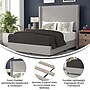 Flash Furniture Quinn Gray Upholstered Platform Bed with Headboard, Full (YK1077GYF)~#|#~sp190705650_sc7