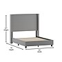 Flash Furniture Quinn Gray Upholstered Platform Bed with Headboard, Full (YK1077GYF)~#|#~sp190705651_sc7
