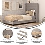 Flash Furniture Hollis Gray Upholstered Platform Bed with Headboard, Twin (YK1078GYT)~#|#~sp190705999_sc7