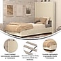 Flash Furniture Quinn Beige Upholstered Platform Bed with Headboard, Twin (YK1077BEIGET)~#|#~sp190706126_sc7