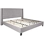 Flash Furniture Riverdale Tufted Platform Bed in Light Gray Fabric with 10" Pocket Spring Mattress, King (HGBM1044)~#|#~sp190706363_sc7