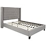 Flash Furniture Riverdale Tufted Platform Bed in Light Gray Fabric with 10" Pocket Spring Mattress, Full (HGBM1042)~#|#~sp190706545_sc7