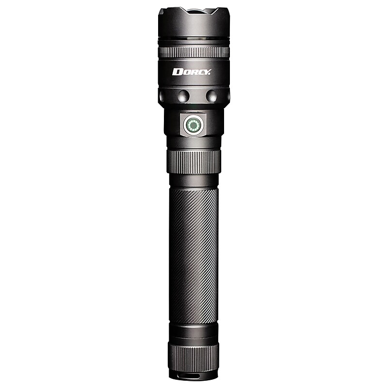 Dorcy 4,000-Lumen Pro Water-Resistant LED Rechargeable Flashlight with Built-in Power Bank, Gray (41-2611) image 1