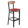 Flash Furniture Wright Transitional Steel Boomerang Back Barstool, Black/Natural Birch/Red (XUDG6V6RDVNAT)~#|#~sp191789759_sc7
