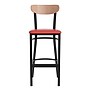 Flash Furniture Wright Transitional Steel Boomerang Back Barstool, Black/Natural Birch/Red (XUDG6V6RDVNAT)~#|#~sp191789774_sc7