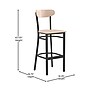 Flash Furniture Wright Transitional Steel Boomerang Back Barstool, Black/Natural Birch (XUDG6V6BNAT)~#|#~sp191789788_sc7