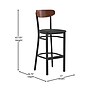 Flash Furniture Wright Transitional Steel Boomerang Back Barstool, Black/Walnut (XUDG6V6BVWAL)~#|#~sp191789823_sc7