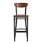 Flash Furniture Wright Transitional Metal Boomerang Back Commercial Barstools, Black/Walnut, 2-Pieces/Pack (2XUDG6V6BWAL)~#|#~sp191789867_sc7