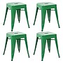 Flash Furniture Kai Industrial Iron Table Height Stackable Restaurant Stool without Back, Green, 4-Pieces/Pack (ETBT350318GN)~#|#~sp191789884_sc7