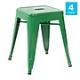 Flash Furniture Kai Industrial Iron Table Height Stackable Restaurant Stool without Back, Green, 4-Pieces/Pack (ETBT350318GN)~#|#~sp191789889_sc7