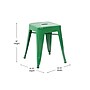 Flash Furniture Kai Industrial Iron Table Height Stackable Restaurant Stool without Back, Green, 4-Pieces/Pack (ETBT350318GN)~#|#~sp191789893_sc7