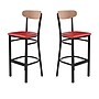 Flash Furniture Wright Transitional Metal Boomerang Back Commercial Barstools, Black/Birch/Red, 2-Pieces/Pack (2XUDG6V6RDVNAT)~#|#~sp191789916_sc7