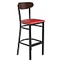 Flash Furniture Wright Transitional Steel Boomerang Back Barstool, Black/Walnut/Red (XUDG6V6RDVWAL)~#|#~sp191790205_sc7