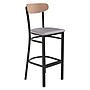 Flash Furniture Wright Transitional Steel Boomerang Back Barstool, Black/Natural Birch/Gray (XUDG6V6GYVNAT)~#|#~sp191790312_sc7