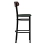 Flash Furniture Wright Transitional Steel Boomerang Back Barstool, Black/Walnut/Green (XUDG6V6GNVWAL)~#|#~sp191790352_sc7