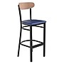 Flash Furniture Wright Transitional Steel Boomerang Back Barstool, Black/Natural Birch/Blue (XUDG6V6BLVNAT)~#|#~sp191790472_sc7