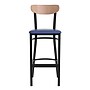 Flash Furniture Wright Transitional Steel Boomerang Back Barstool, Black/Natural Birch/Blue (XUDG6V6BLVNAT)~#|#~sp191790481_sc7