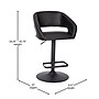 Flash Furniture Erik Contemporary Vinyl Barstool with Rounded Mid-Back, Black with Black Base (CH122070BKBK)~#|#~sp191790749_sc7